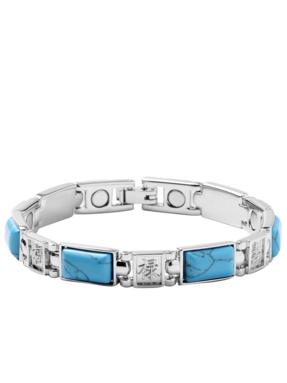 Blue Howlite Chinese Blessing Bracelet